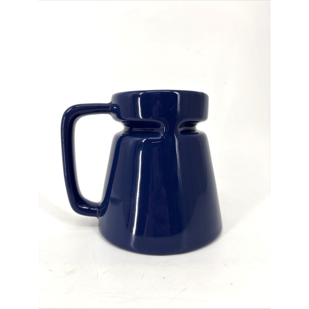 Highwave Blue Stoneware Wide Base Travel Coffee Mug - NO LID Dark Blue